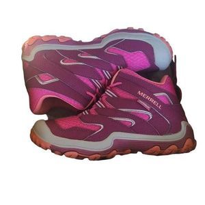 Merrell chameleon 7 access mid waterproof  kids hiking boots pink 3.5M NWB